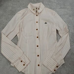 Authetic Vivienne Westwood  pink striped shirts